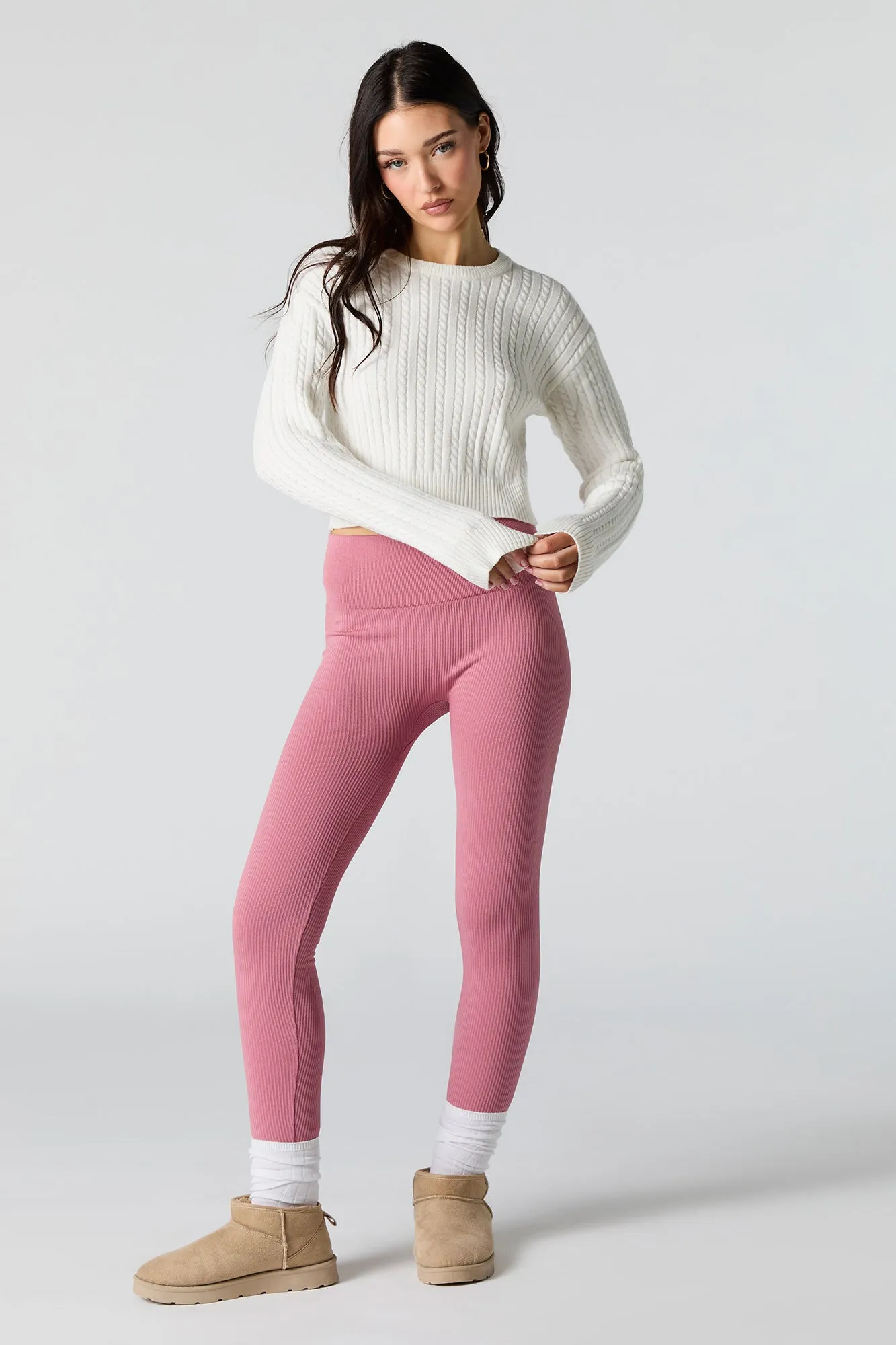 High Rise Seamless Ribbed Legging sold by Urban Planet