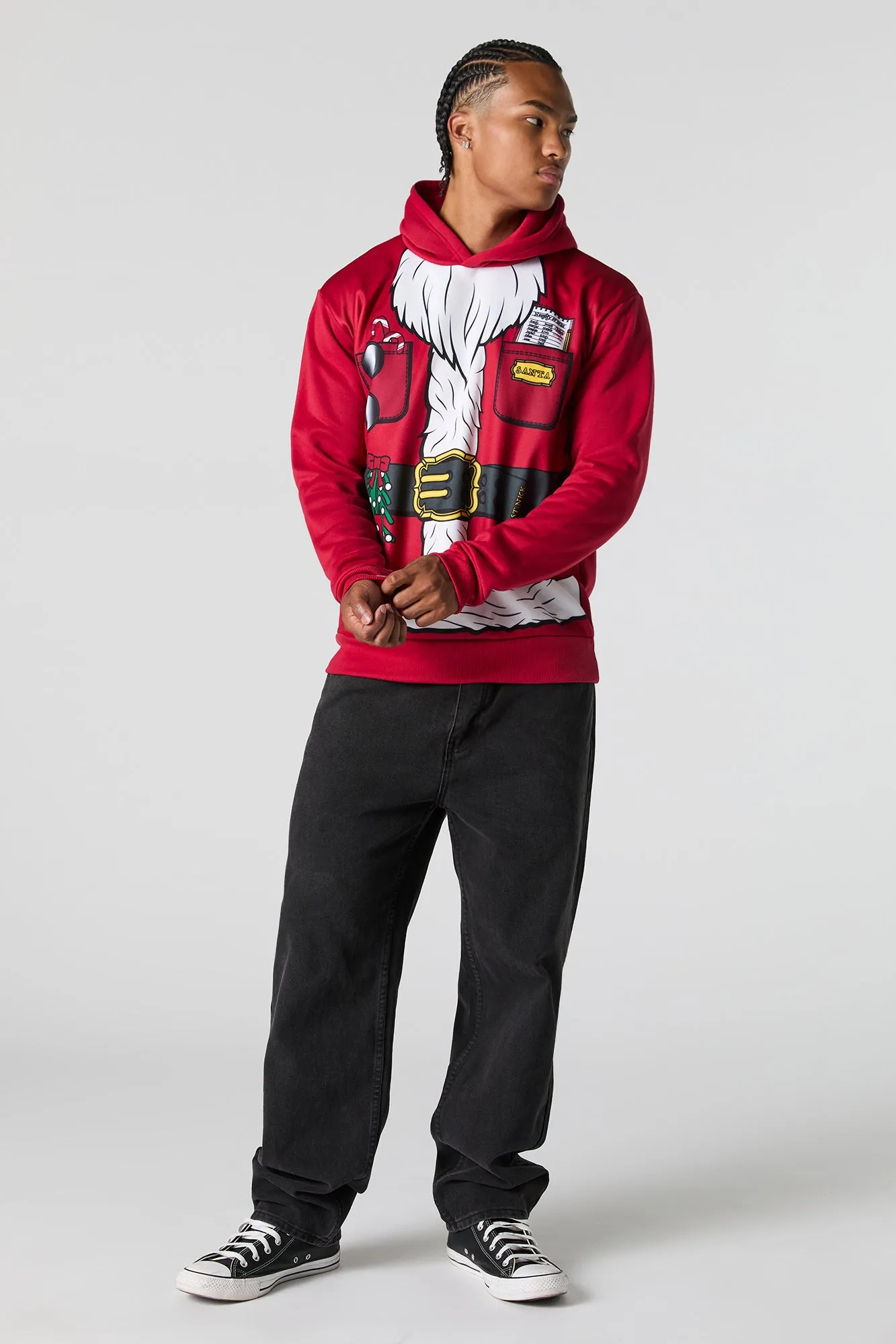 Haut à capuchon de Noël à imprimé Funny Santa sold by Urban Planet product image thumbnail 3