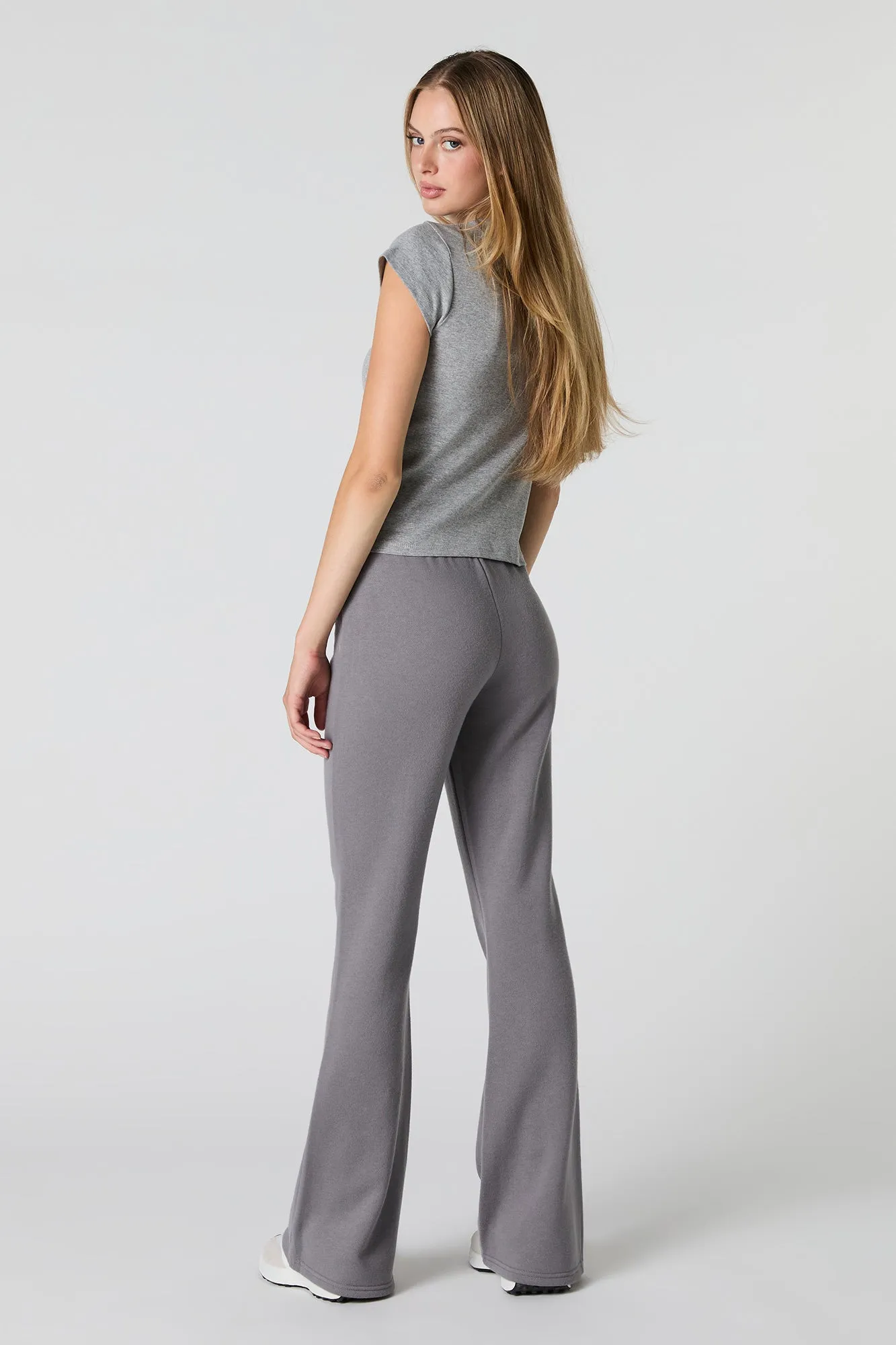 Pantalon d'entraînement à jambe évasée en molleton avec taille coulissante sold by Urban Planet product image thumbnail 3