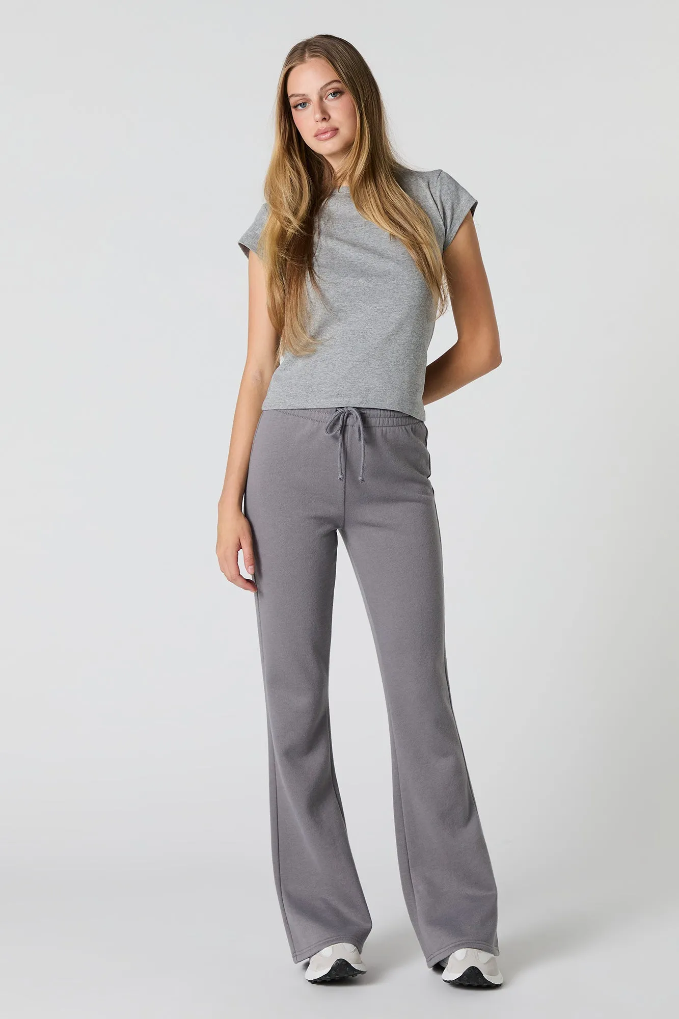 Pantalon d'entraînement à jambe évasée en molleton avec taille coulissante sold by Urban Planet