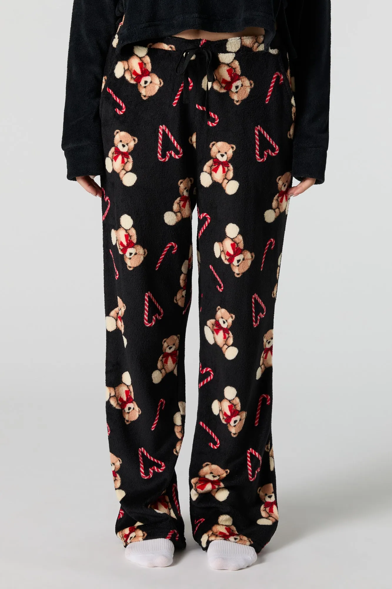 Christmas Print Plush Pajama Bottom sold by Urban Planet product image thumbnail 5