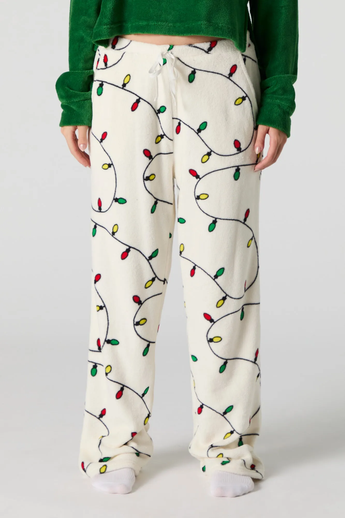 Christmas Print Plush Pajama Bottom sold by Urban Planet product image thumbnail 2