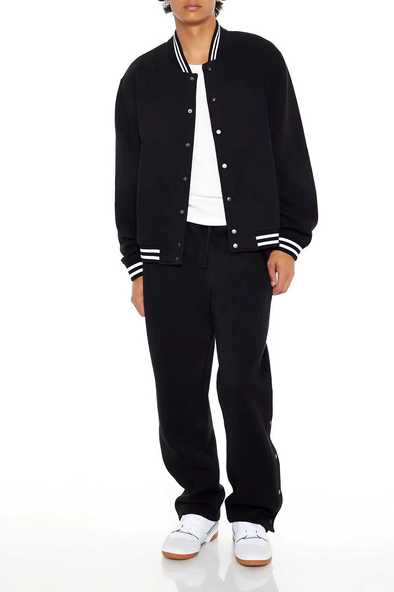 Blouson aviateur rayé de style universitaire en molleton sold by Urban Planet product image thumbnail 2