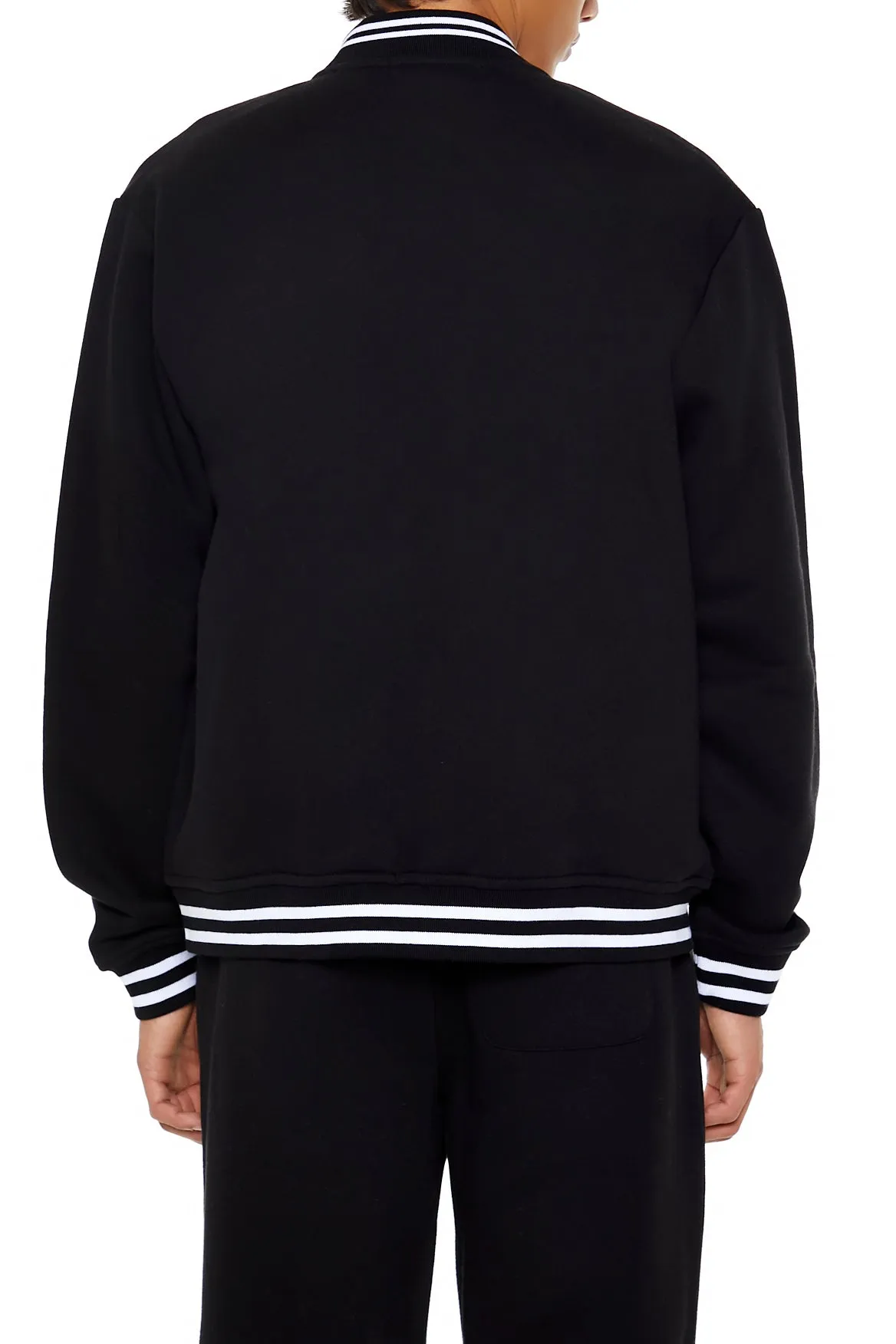 Blouson aviateur rayé de style universitaire en molleton sold by Urban Planet product image thumbnail 3