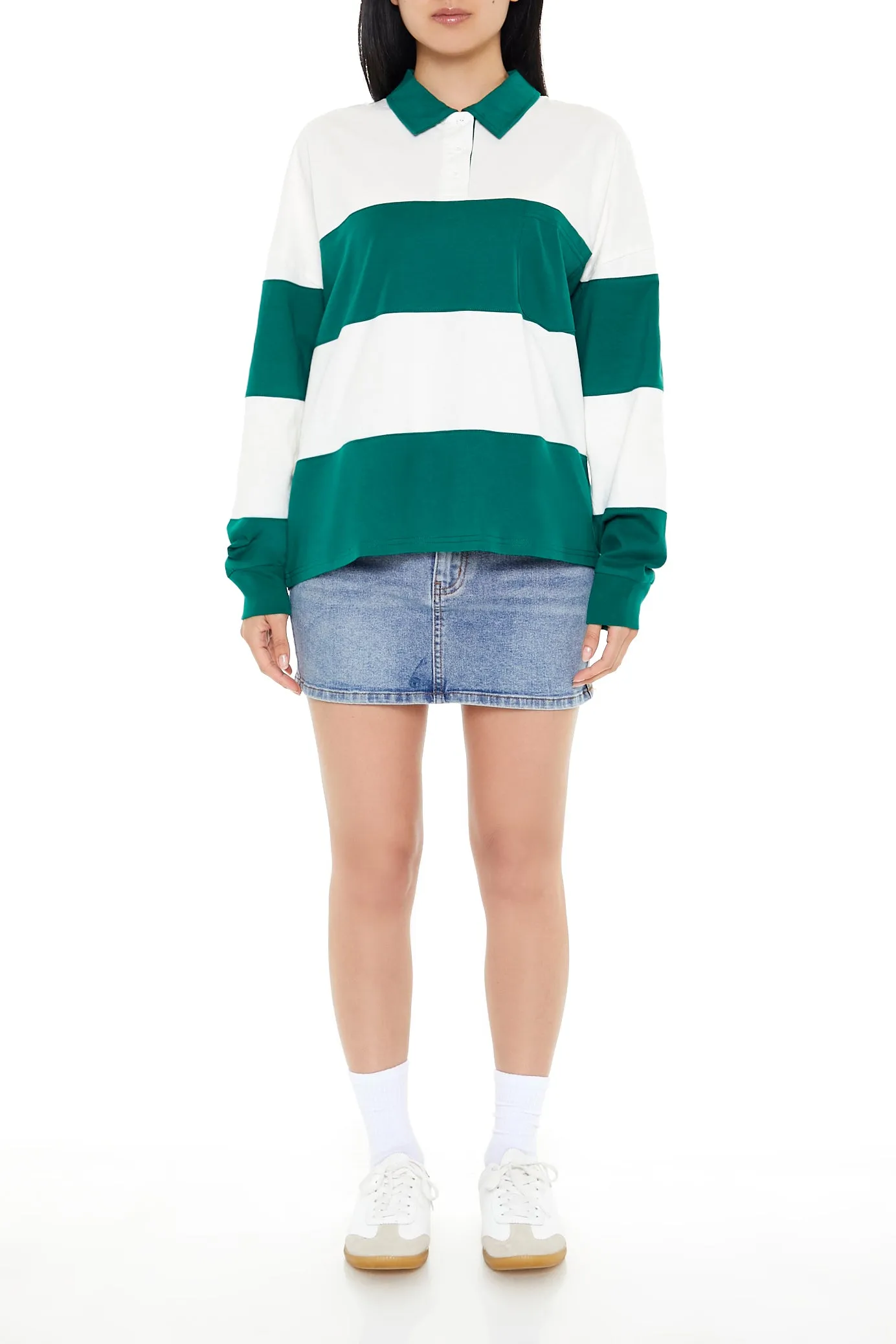 Haut de rugby rayé avec motif brodé 84 en sergé sold by Urban Planet product image thumbnail 3