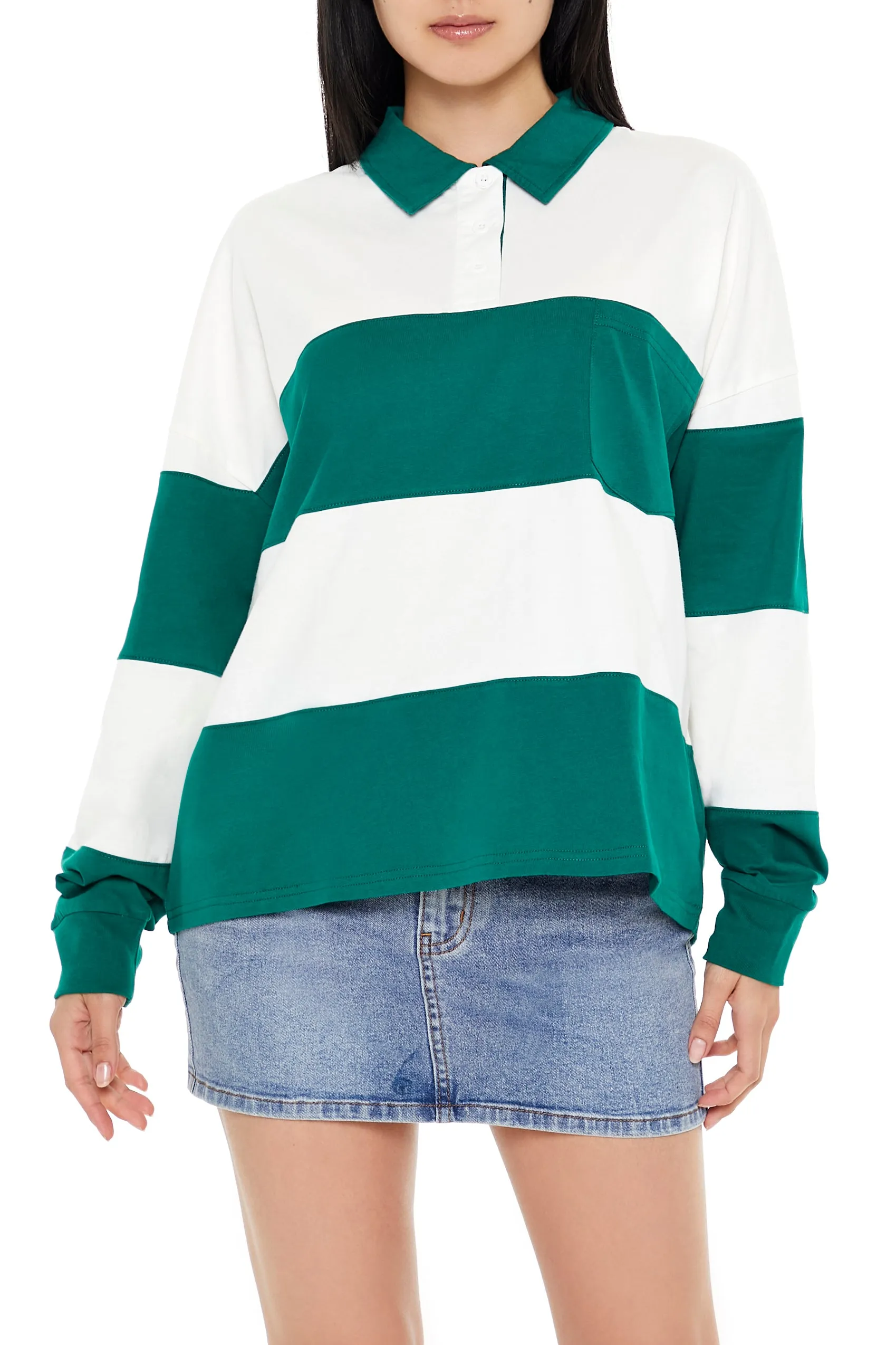 Haut de rugby rayé avec motif brodé 84 en sergé sold by Urban Planet product image thumbnail 2