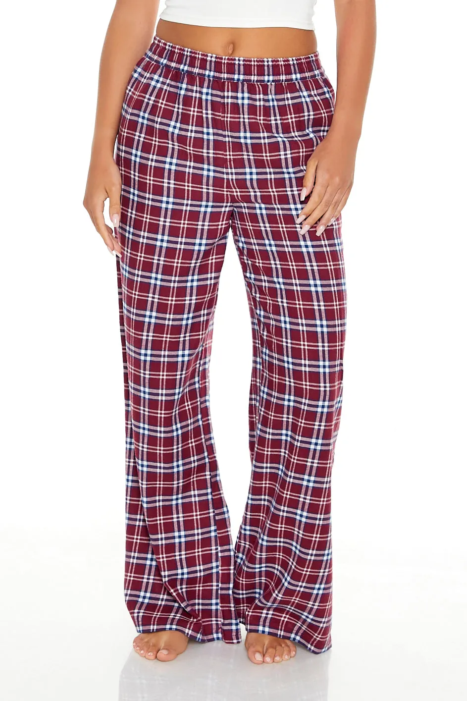 Red Plaid Print Wide Leg Pajama Pant sold by Urban Planet product image thumbnail 2