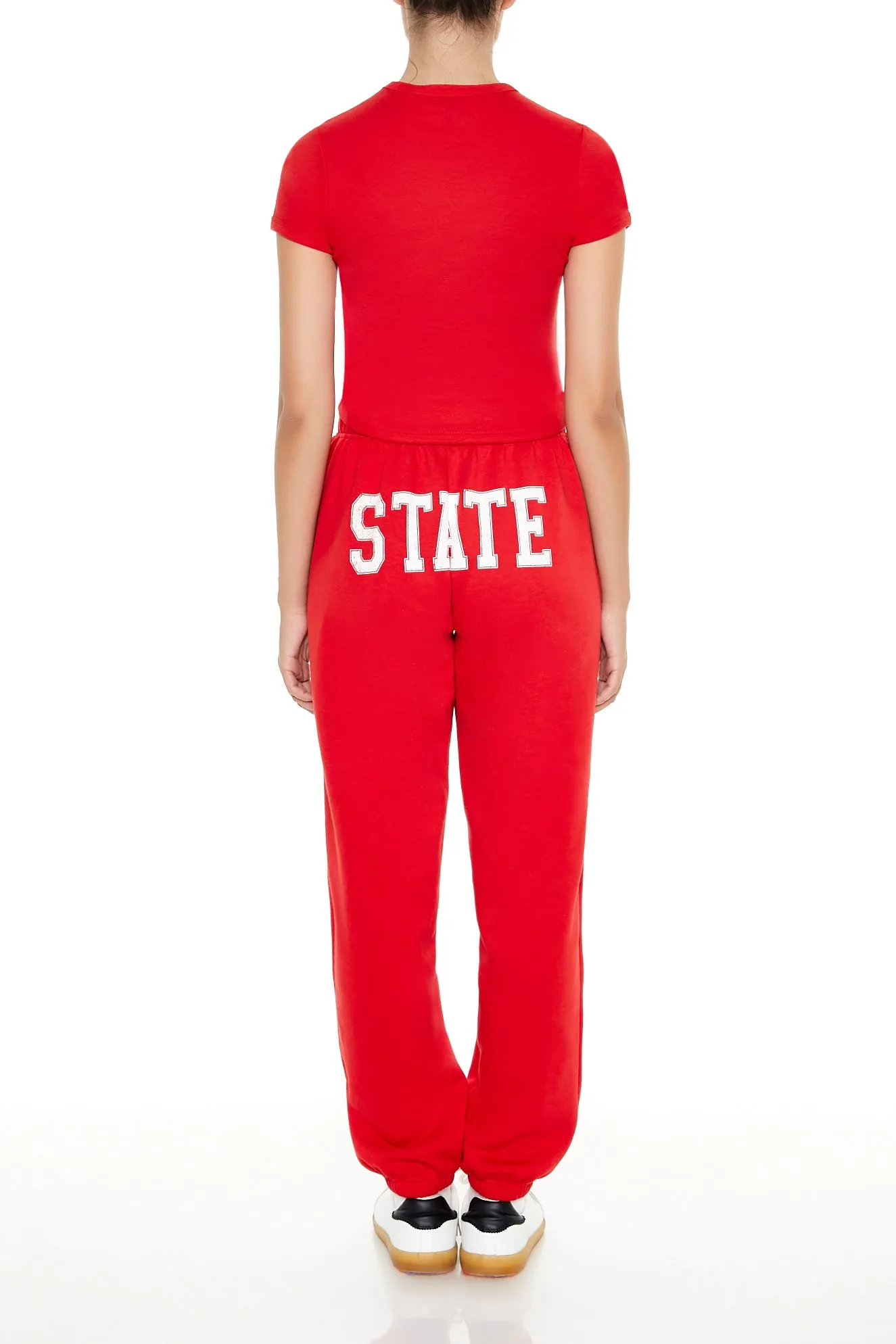 Jogger en molleton rouge à imprimé State sold by Urban Planet product image thumbnail 2