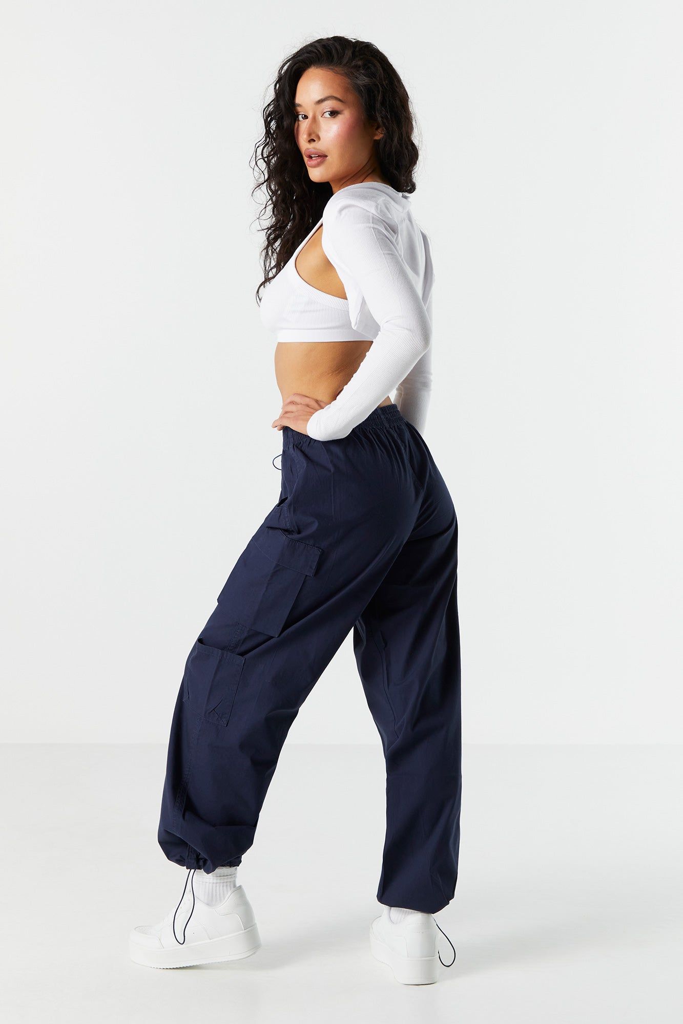 Navy Bungee Cargo Parachute Pant sold by Urban Planet product image thumbnail 3