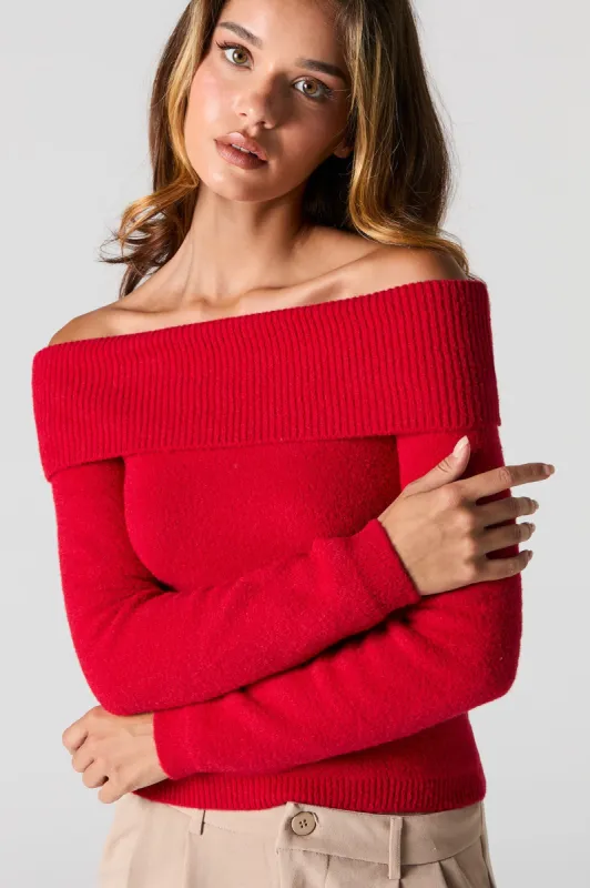 Soft Knit Off Shoulder Sweater sold by Urban Planet