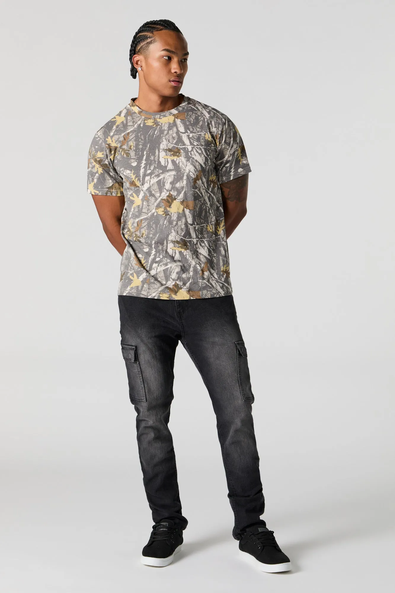 Jean cargo ajusté avec taille empilée sold by Urban Planet product image thumbnail 5