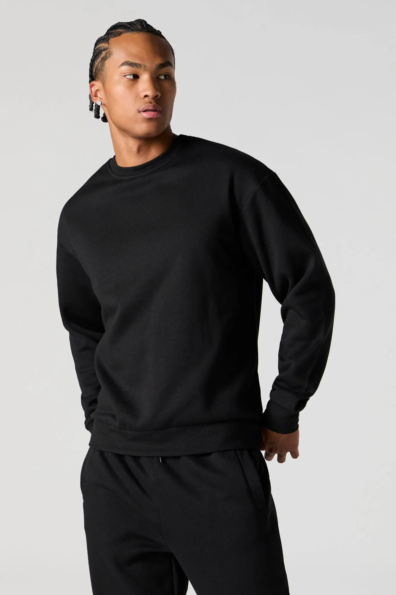 Solid Fleece Sweatshirt sold by Urban Planet product image thumbnail 5