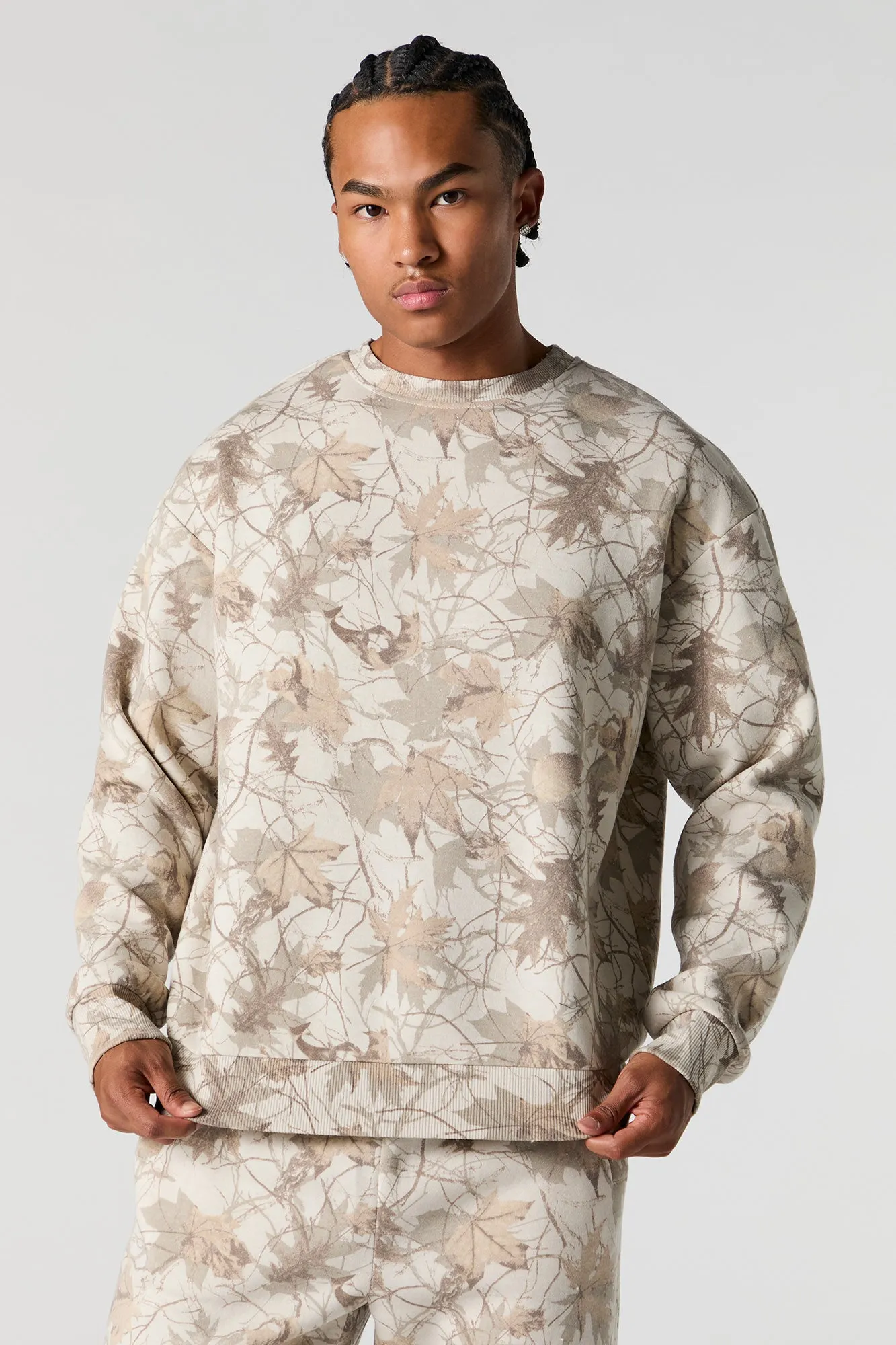 Solid Fleece Sweatshirt sold by Urban Planet product image thumbnail 4