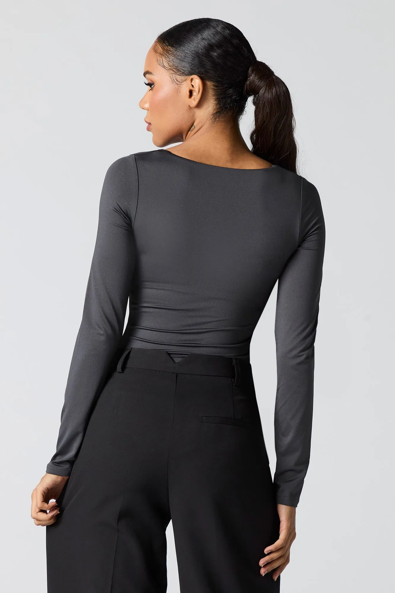 Maillot profilé à manches longues avec encolure dégagée sold by Urban Planet product image thumbnail 4