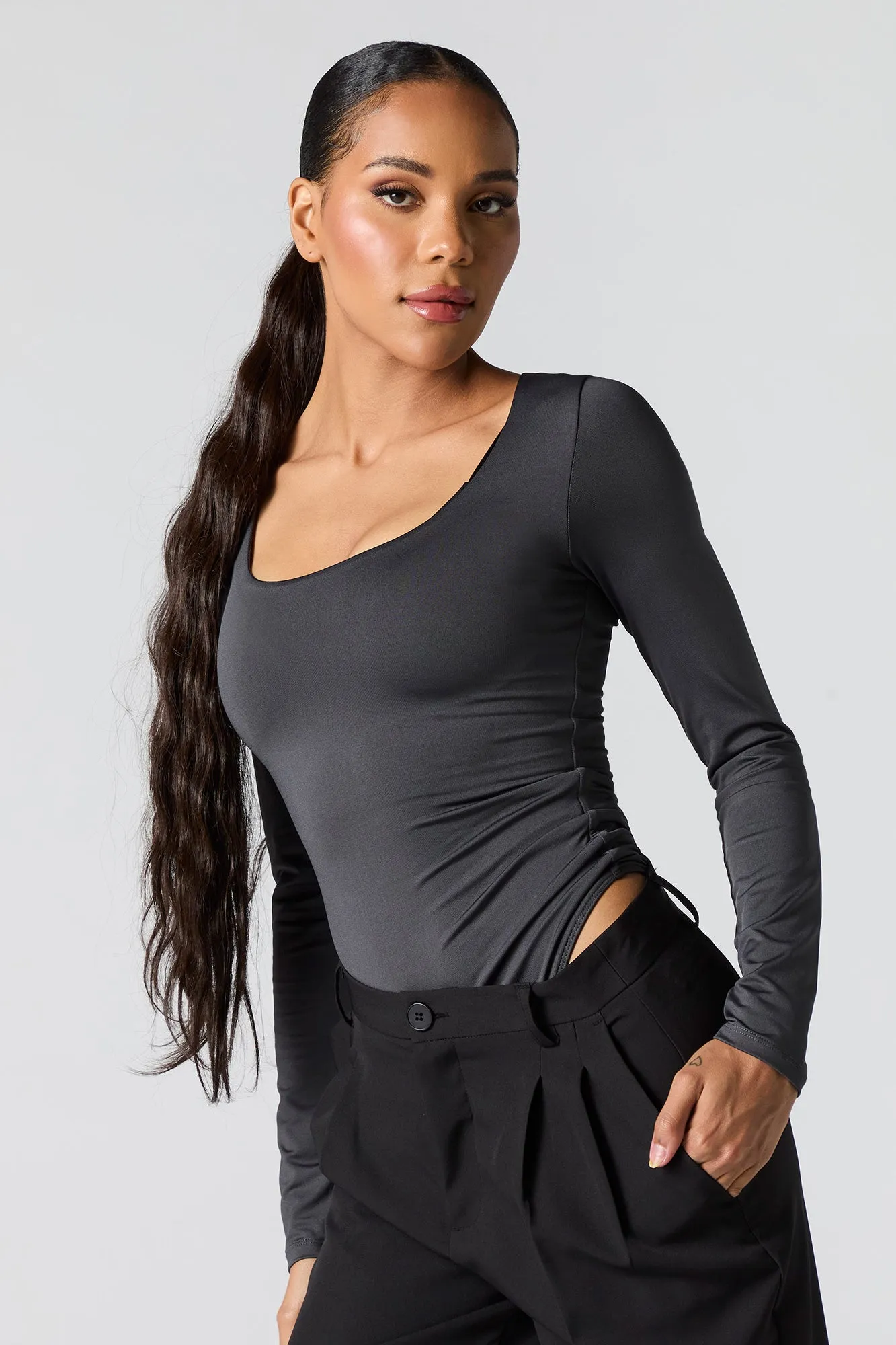 Maillot profilé à manches longues avec encolure dégagée sold by Urban Planet product image thumbnail 2