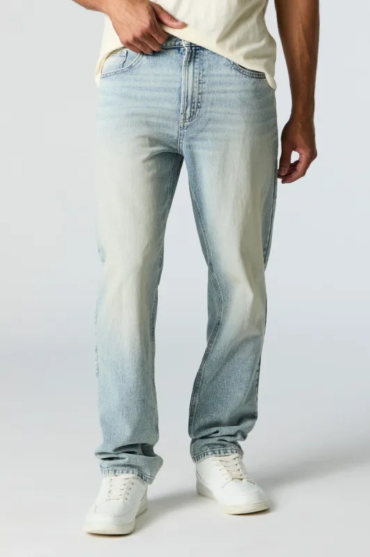 Jean à jambe droite délavé pâle sold by Urban Planet