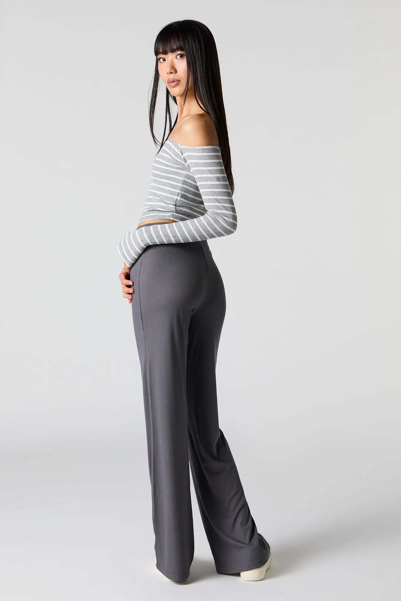 Soft Ribbed Wide Leg Pant sold by Urban Planet product image thumbnail 3