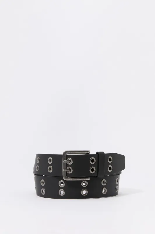 Faux Leather Double Grommet Belt sold by Urban Planet
