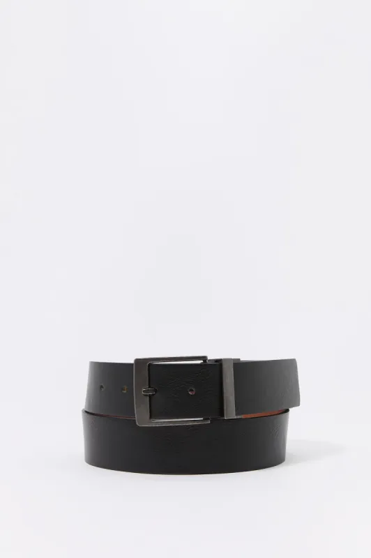Faux Leather Reversible Metal Buckle Belt sold by Urban Planet