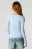 Ribbed Henley Long Sleeve Top sold by Urban Planet