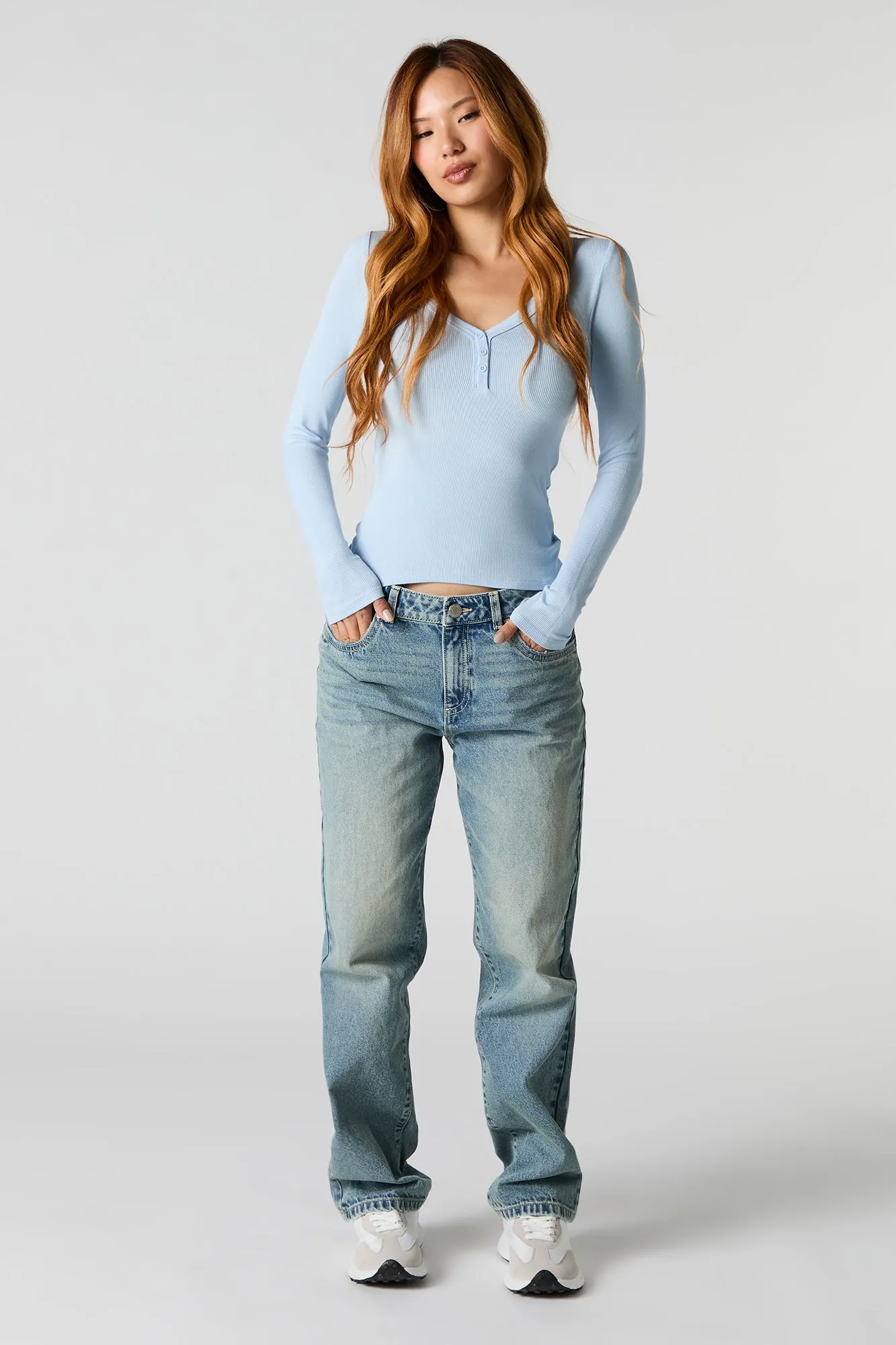 Haut Henley côtelé à manches longues sold by Urban Planet product image thumbnail 3