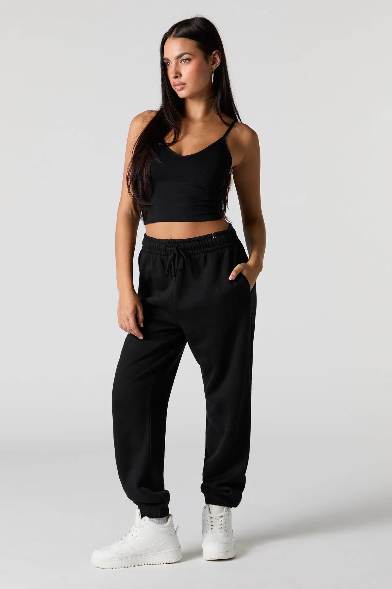 High Rise Solid Fleece Jogger sold by Urban Planet product image thumbnail 4