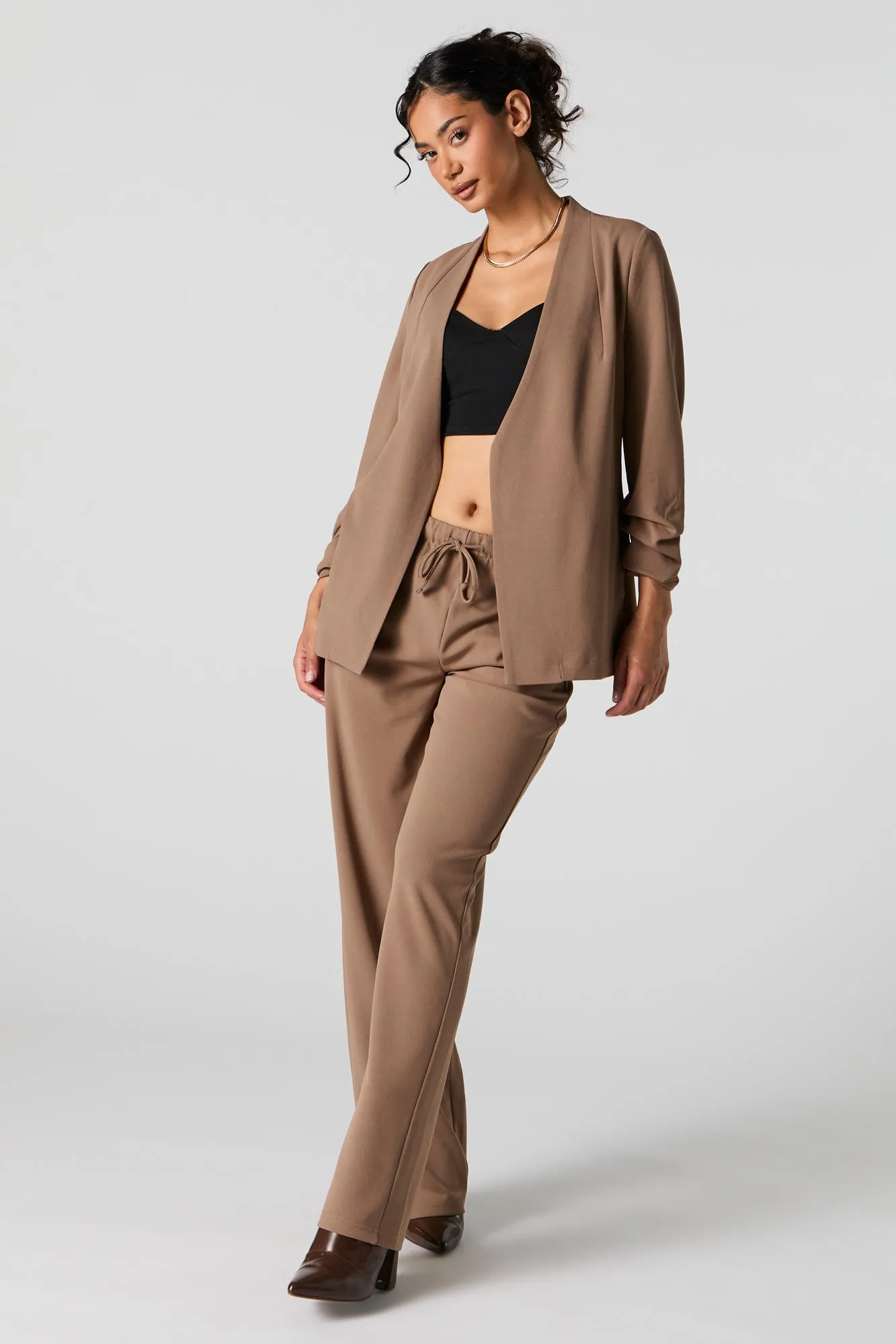 Blazer ouvert à manche froissée sold by Urban Planet product image thumbnail 3