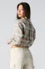 Plaid Button-Up Cropped Long Sleeve Top sold by Urban Planet