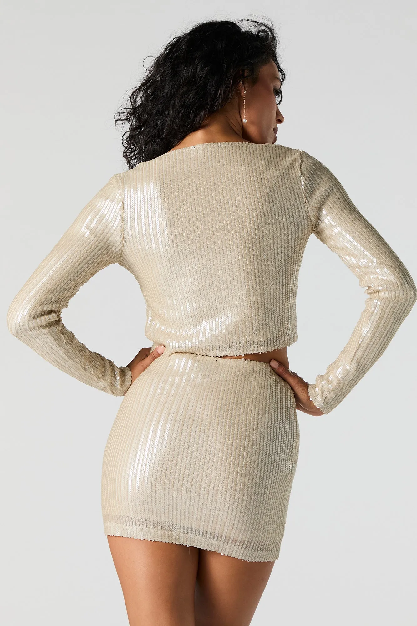 Shiny Sequin Tie Front Top sold by Urban Planet product image thumbnail 2