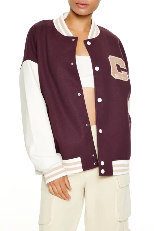 Italia Chenille Embroidered Varsity Jacket sold by Urban Planet