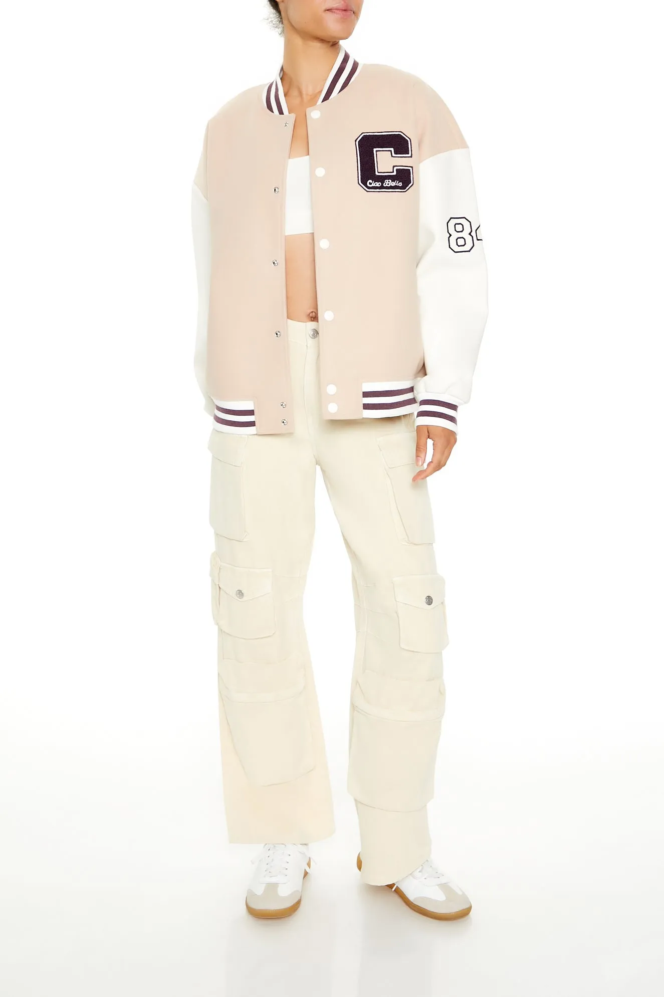 Blouson de style universitaire avec motif brodé Italia en chenille sold by Urban Planet product image thumbnail 3