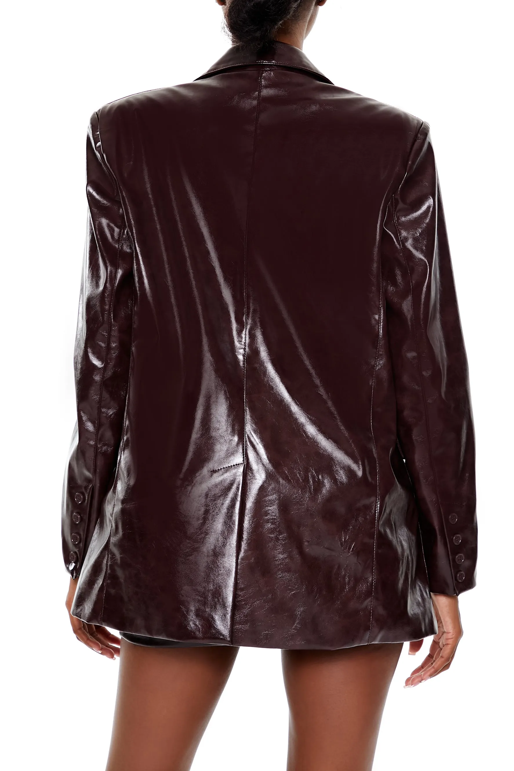 Faux Patent Leather Blazer sold by Urban Planet product image thumbnail 3
