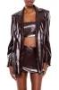 Blazer en similicuir verni sold by Urban Planet