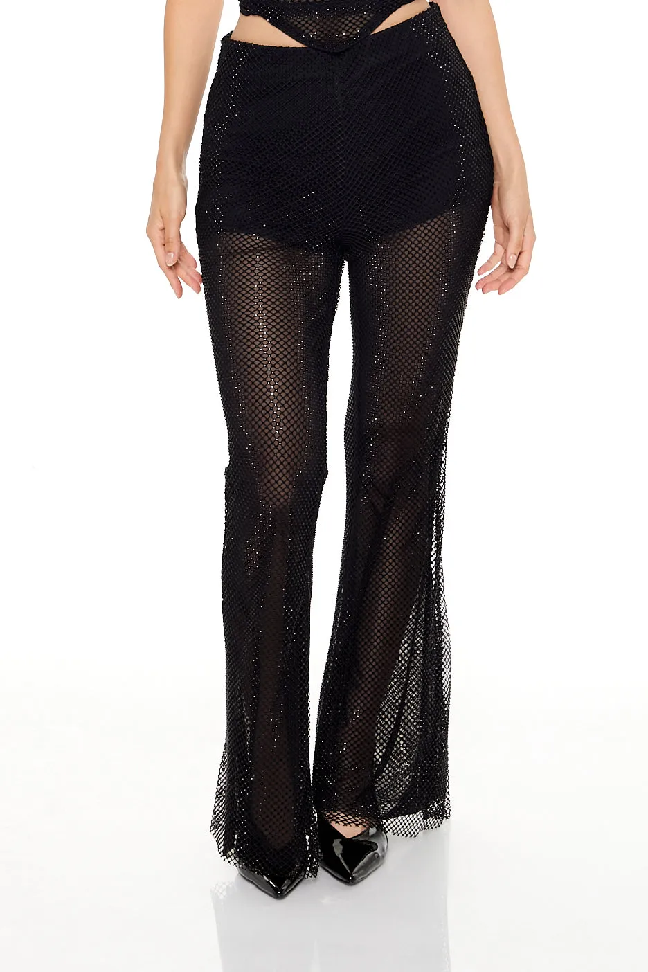 High Rise Rhinestone Flare Pant sold by Urban Planet product image thumbnail 2