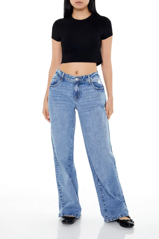 Jean ample d'aspect usé à taille basse sold by Urban Planet