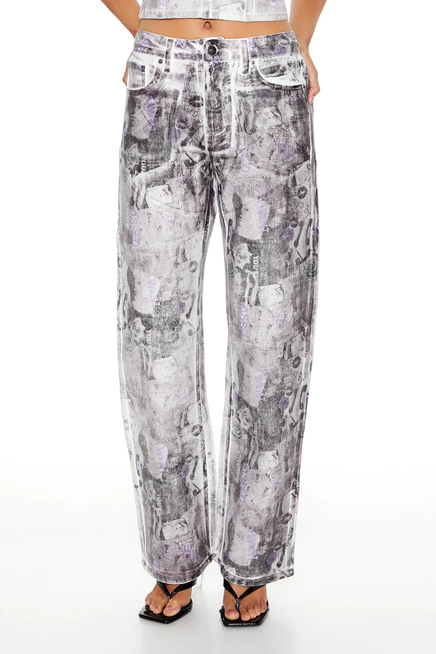 Abstract Print Straight Leg Jean sold by Urban Planet product image thumbnail 2