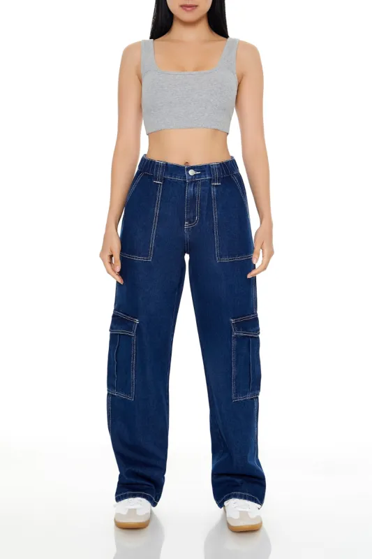 High Rise Straight Leg Cargo Jean sold by Urban Planet