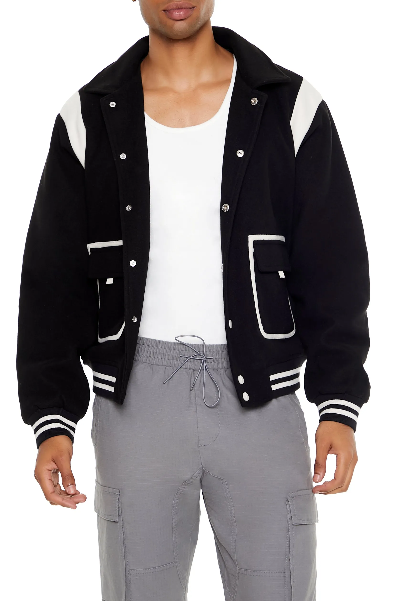 Colourblock Varsity Bomber Jacket sold by Urban Planet product image thumbnail 2