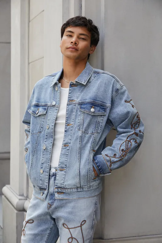 Embroidered Denim Jacket sold by Urban Planet