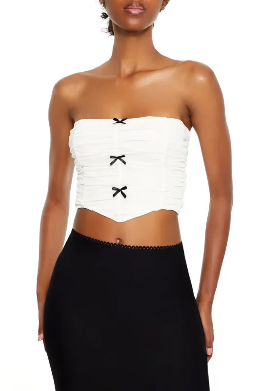 Ruched Bow Tube Top sold by Urban Planet