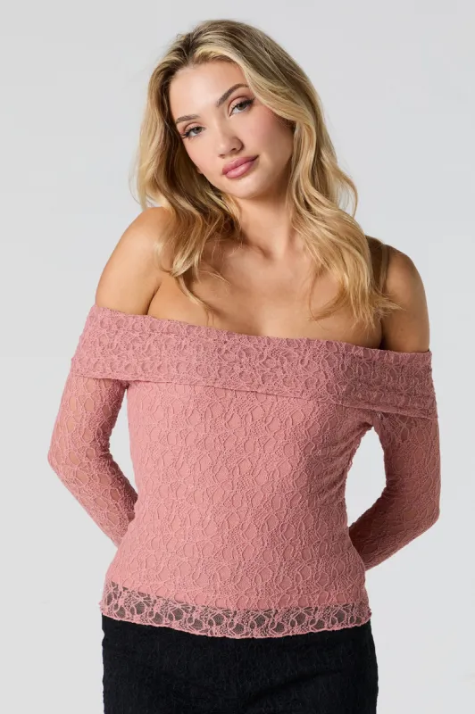 Haut lacé à manches longues avec épaules dénudées sold by Urban Planet
