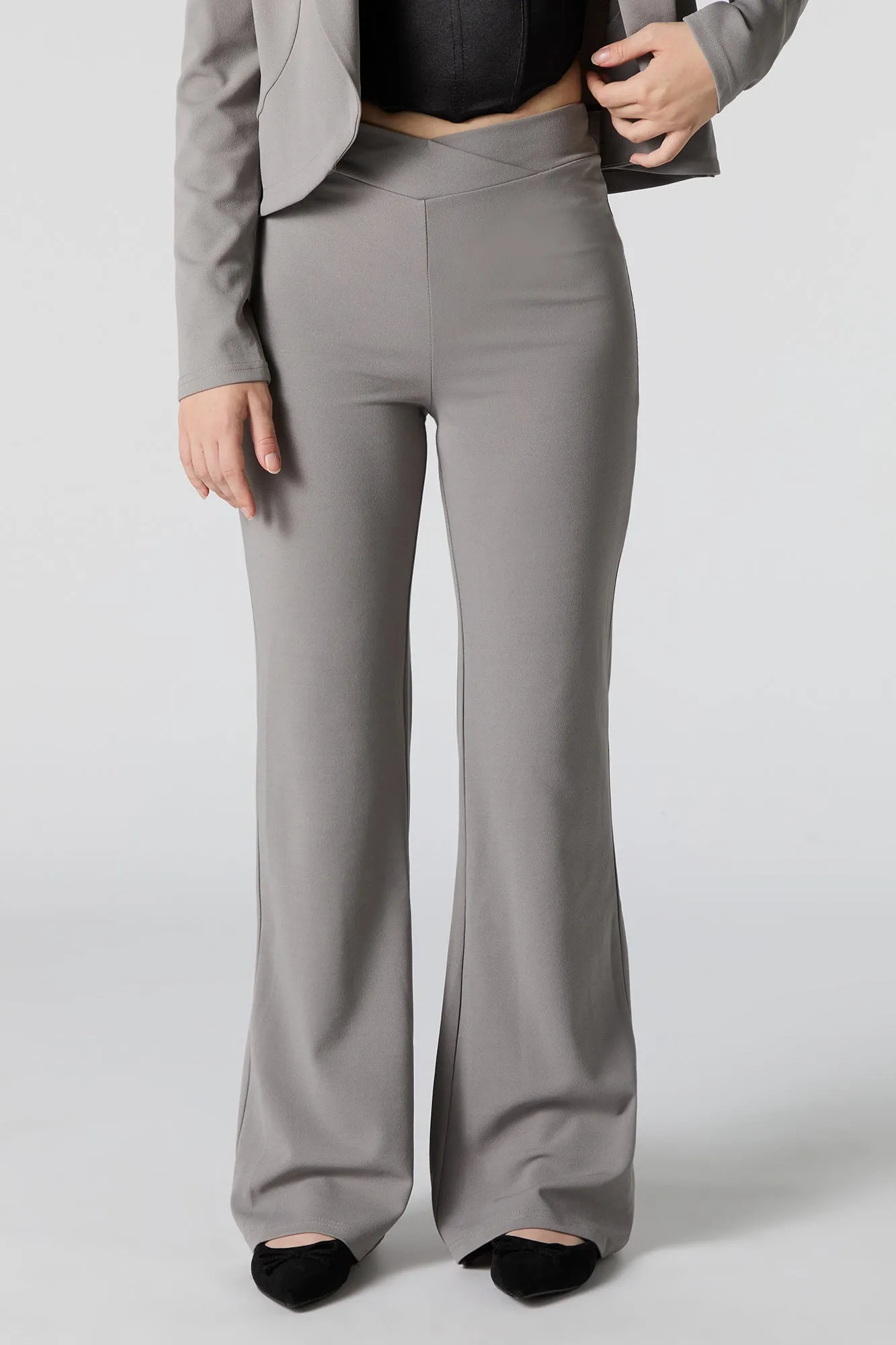 Crepe V Waist Wide Leg Dress Pant sold by Urban Planet product image thumbnail 2