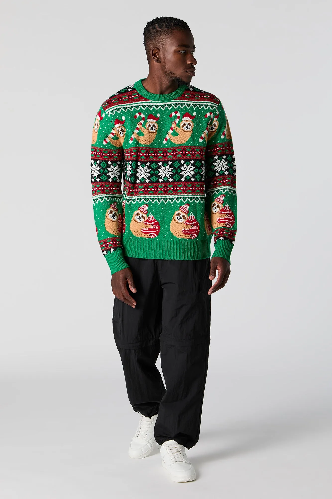 Chandail Hideux Noël en tricot jacquard à imprimé Paresseux sold by Urban Planet product image thumbnail 3