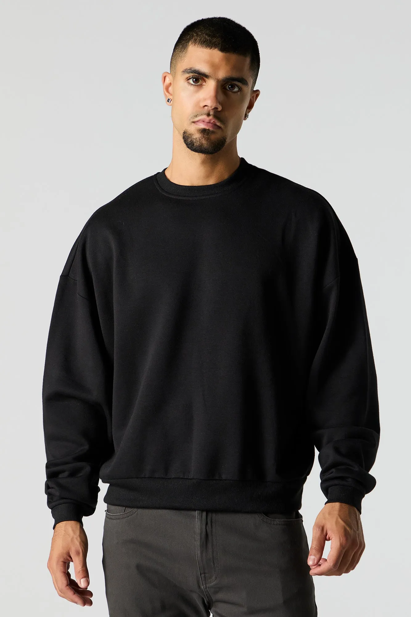 Boxy Crewneck Fleece Sweatshirt sold by Urban Planet product image thumbnail 4
