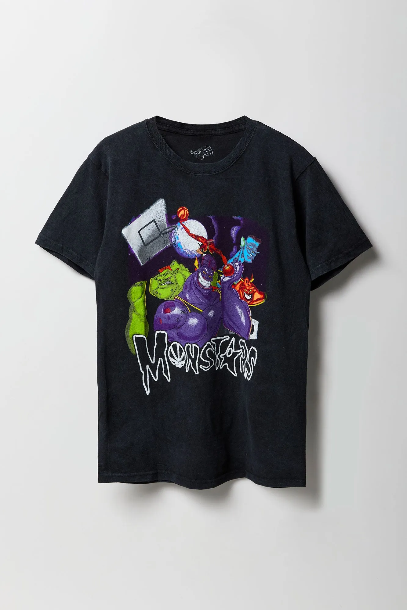 T-shirt délavé à imprimé Space Jam Monstars sold by Urban Planet