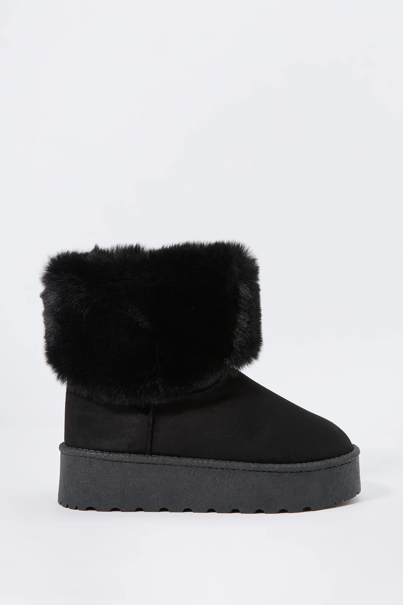 Cheetah Print Faux Fur Collared Platform Booties sold by Urban Planet product image thumbnail 5