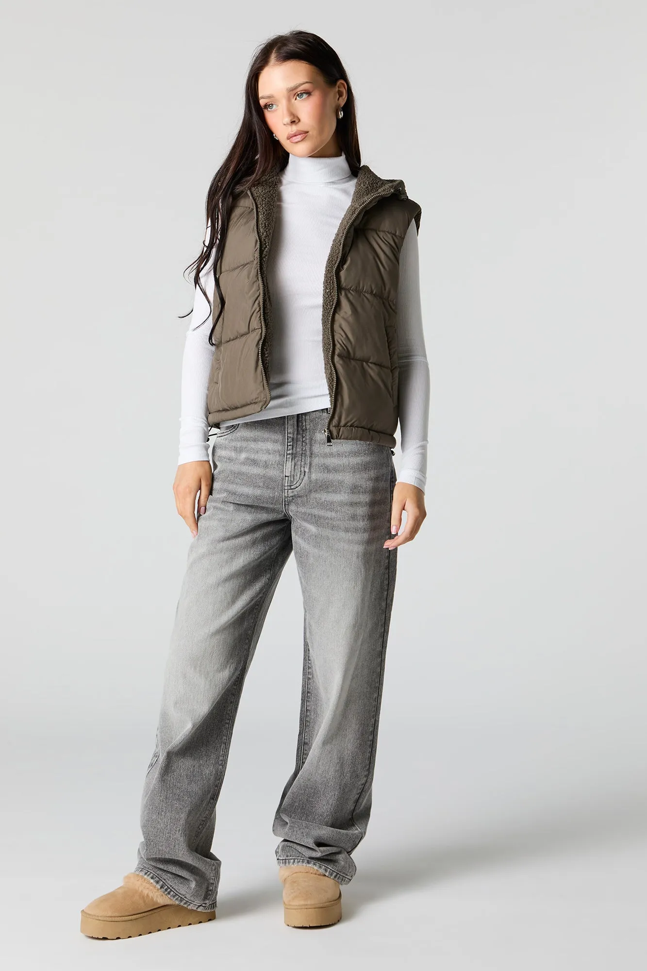 Sherpa Lined Puffer Vest sold by Urban Planet product image thumbnail 3