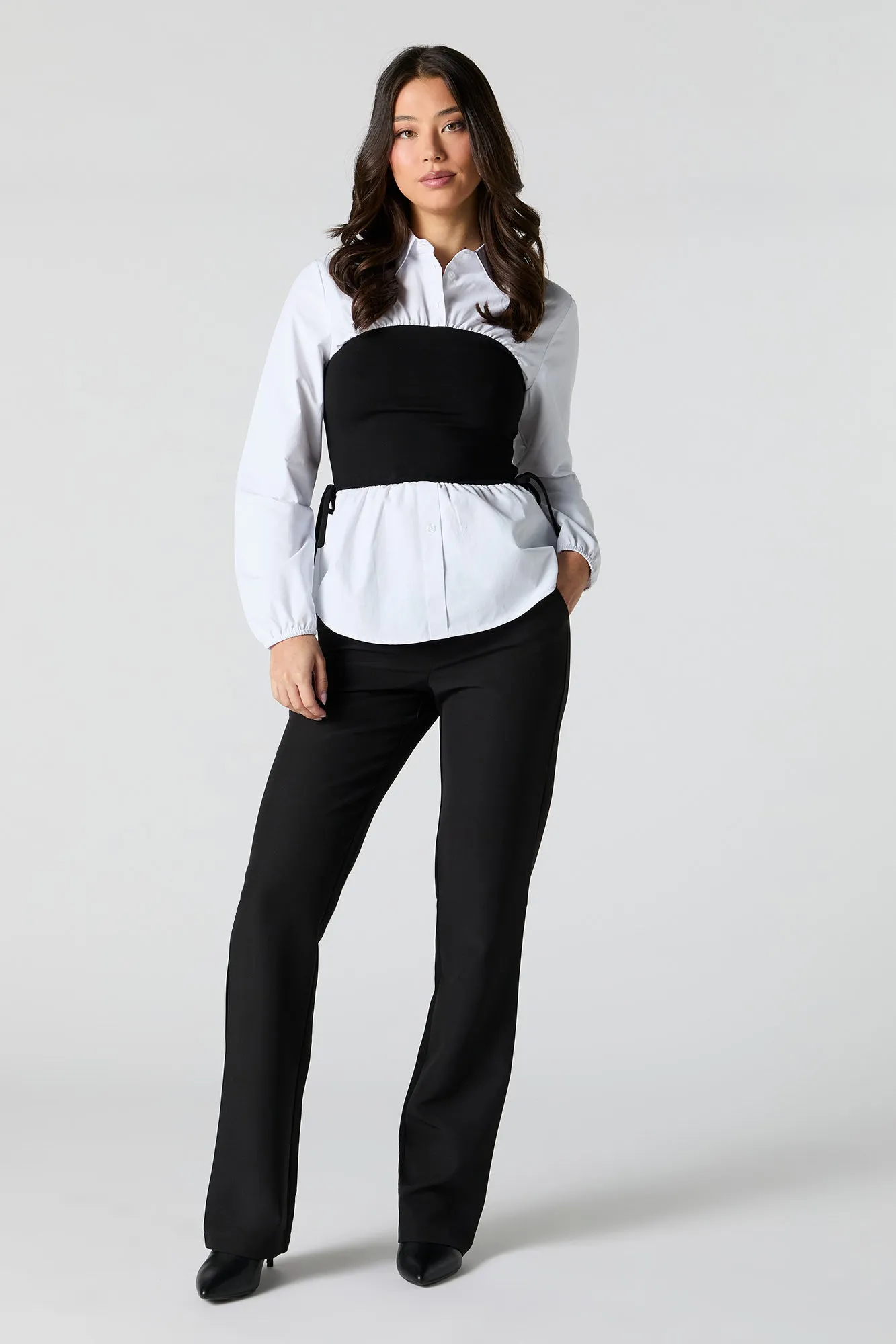 Haut combo boutonné avec taille coulissante latérale sold by Urban Planet product image thumbnail 3