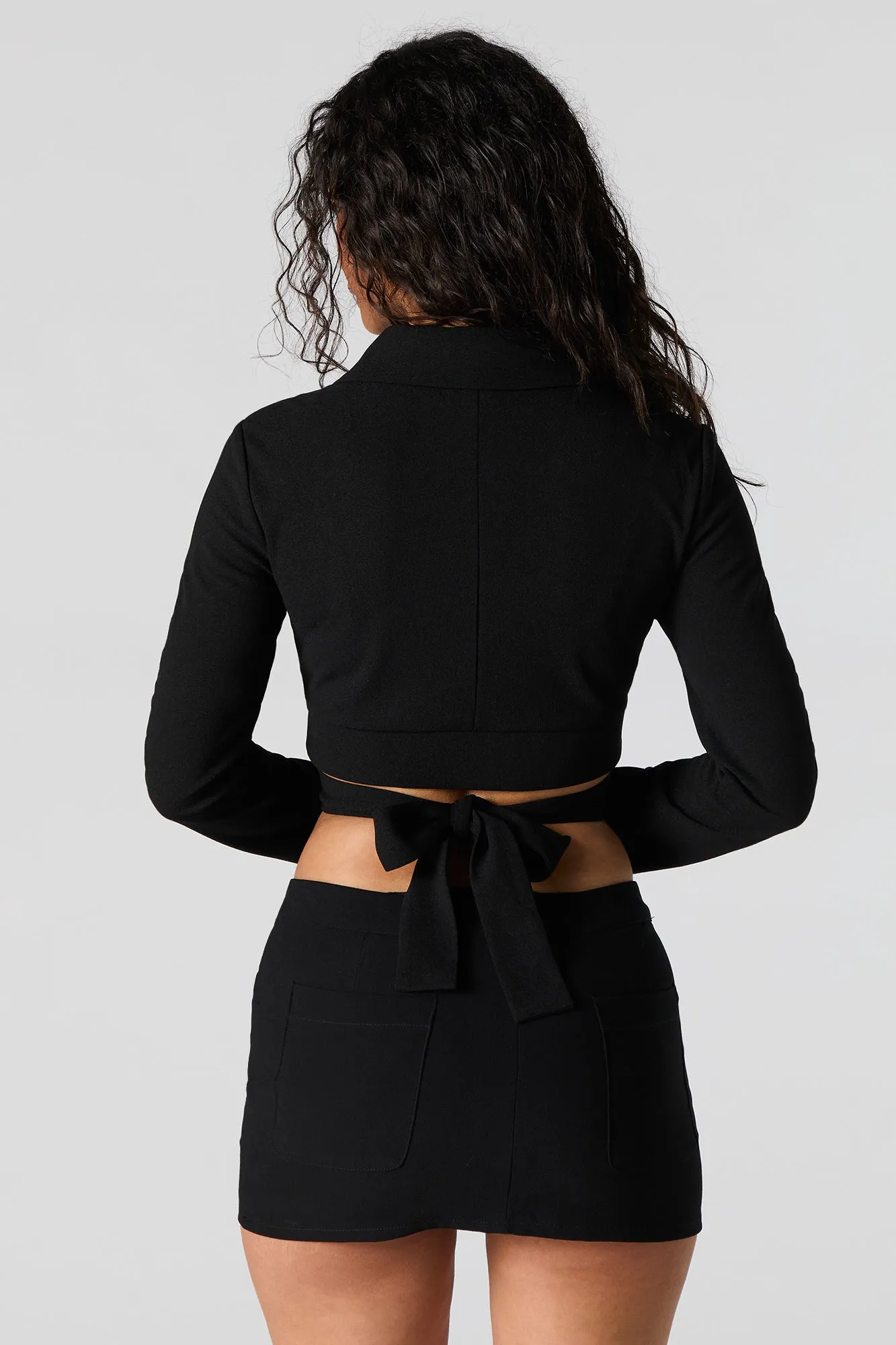 Tie Back Cropped Blazer sold by Urban Planet product image thumbnail 2