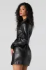 Minirobe à manches longues en similicuir avec ceinture sold by Urban Planet